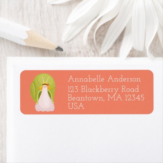 グリーンガーデニングカタツムリのメールのパーソナライズされたラベル ラベル (インサイチュ)