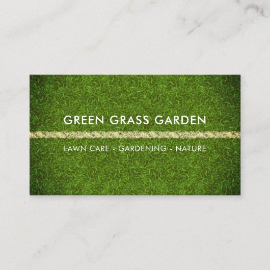 グリーンガーデニング芝生の芝生サッカー風景 名刺 (正面)