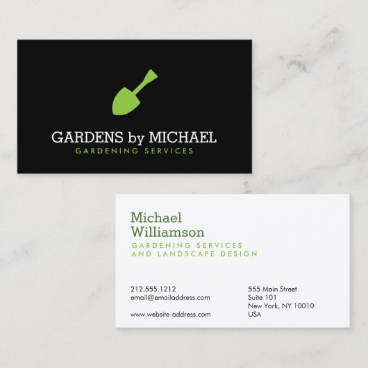 グリーンガーデンショベルガーデニング造園サービス 名刺 (正面/裏面)