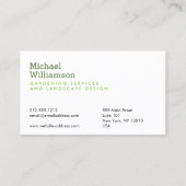 グリーンガーデンショベルガーデニング造園サービス 名刺 (裏面)