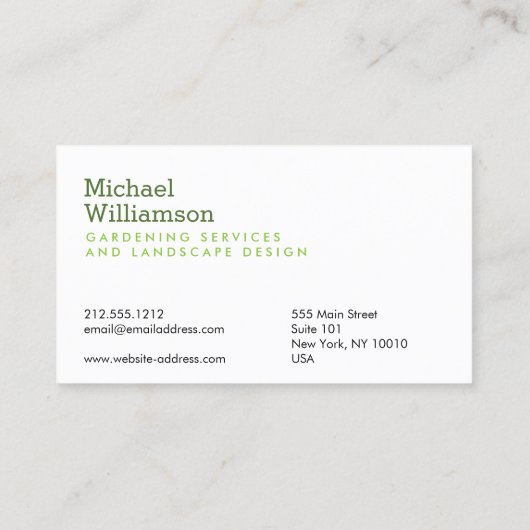 グリーンガーデンショベルガーデニング造園サービス 名刺 (裏面)