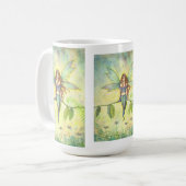 グリーンガーデンフェアリーバイモリーハリソンファンタジーアート コーヒーマグカップ (正面左)