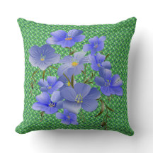 グリーンガーデンブルーリリーモダンシック装飾用クッション