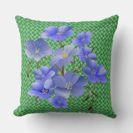 グリーンガーデンブルーリリーモダンシック装飾用クッション クッション