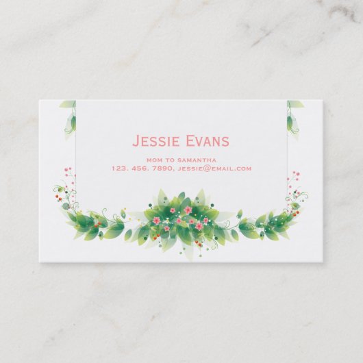 グリーンガーデンママ呼び出しカード コーリングカード (正面)