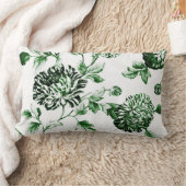 グリーンガーデンモダンボタニカルフローラトイル ランバークッション (ブランケット)