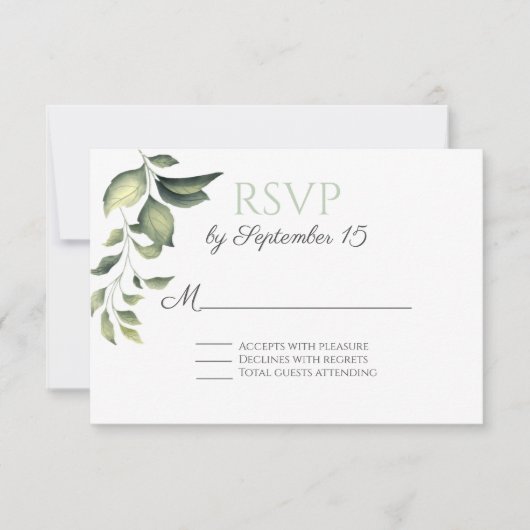 グリーンガーデン葉ズウェディングRSVP 出欠カード (正面)