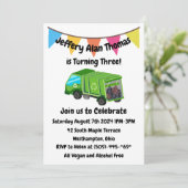 グリーンガーベージトラックキッドのパーティー 招待状 (スタンド正面)