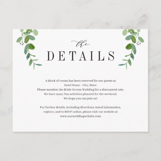 グリーンガーランド結婚グリーンリーのエンクロージャカード ポストカード (正面)