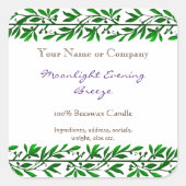 グリーンガーランド編集可能素朴石鹸（編集可能） スクエアシール (正面)