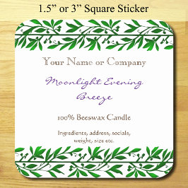 グリーンガーランド編集可能素朴石鹸（編集可能） スクエアシール