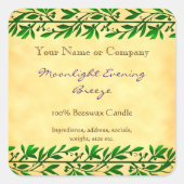 グリーンガーランド編集可能素朴石鹸(編集可能) スクエアシール (正面)