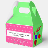 グリーンガーリーピンク水玉模様誕生日パーティーハット フェイバーボックス (裏面)
