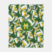 グリーンガーリー金ゴールドバレーチームの色 フリースブランケット (正面)