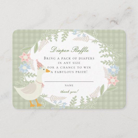 グリーンガ間抜けグジンガムフローラおむつラッフル エンクロージャーカード (正面)