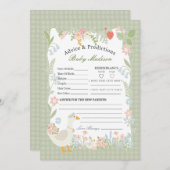 グリーンガ間抜けースフローラギンガムアドバイスforベビー 招待状 (正面/裏面)