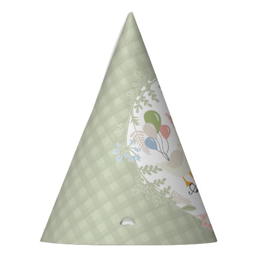 グリーンガ間抜けースフローラギンガム誕生日の好意 パーティーハット (左)