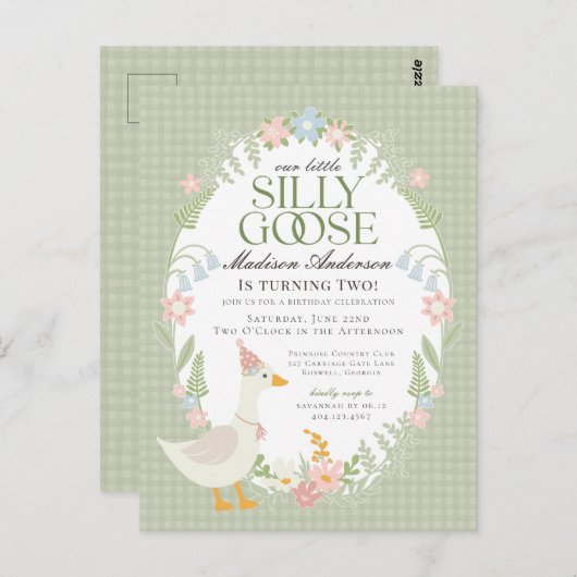 グリーンガ間抜けースフローラジンガムバースデーパーティー ポストカード (正面/裏面)