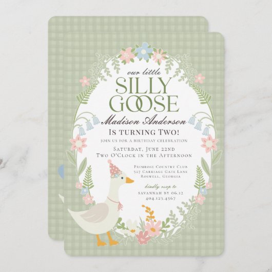 グリーンガ間抜けースフローラジンガムバースデーパーティー 招待状 (正面/裏面)
