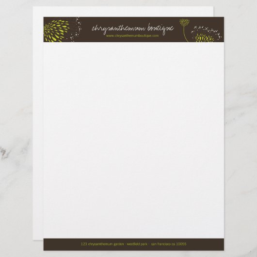 グリーンキクの花シエレガントックフローラ レターヘッド (正面/裏面)