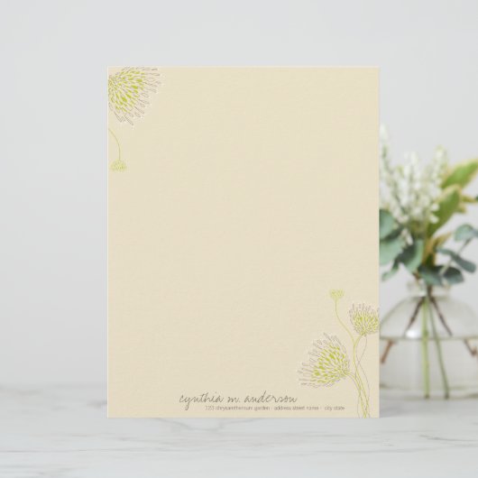 グリーンキクの花シエレガントックフローラ レターヘッド (スタンド正面)