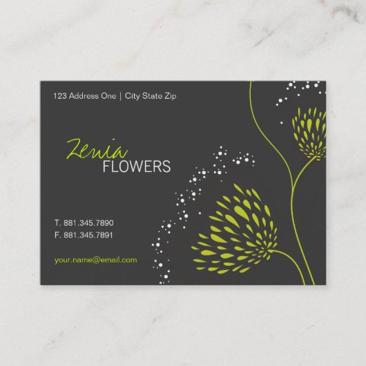 グリーンキクの花シエレガントックフローラ 名刺 (正面)