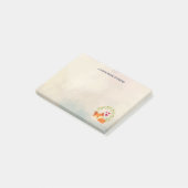 グリーンキツネとハート、かわいいオレンジリース ポストイット (アングル)