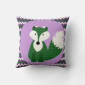 グリーンキツネオンパープル装飾用クッション クッション (裏面)