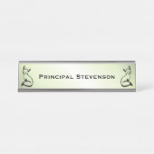 グリーンキツネテーラード文字 デスクネームプレート (正面)