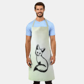グリーンキツネ エプロン (着用した状態)