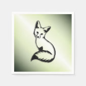 グリーンキツネ スタンダードカクテルナプキン (正面)