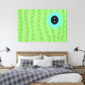 グリーンキャタピラーパターンギャラリーラップウォールキャンバス キャンバスプリント (インサイチュ (寝室))