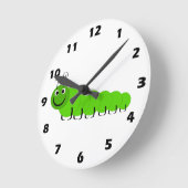 グリーンキャタピラ昆虫デザイン壁時計 ラウンド壁時計 (傾斜)