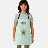 グリーンキャットカボチャスカルキャンディコーンキッズハロウィーン エプロン (インサイチュ)