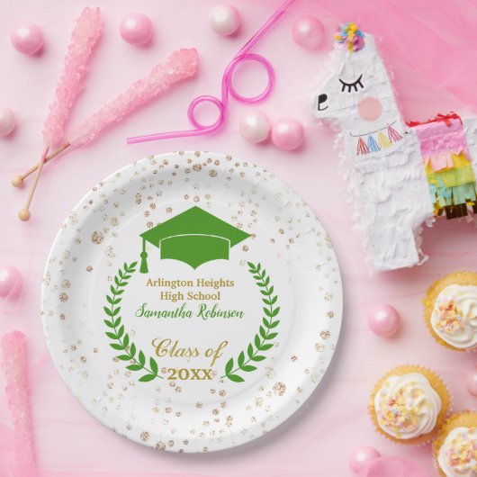 グリーンキャップ&ローレルエクセシションパーティー紙プレート ペーパープレート (パーティー)