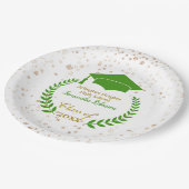 グリーンキャップ&ローレルエクセシションパーティー紙プレート ペーパープレート (アングル)