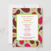 グリーンキャリッジ&ペイズリーベビーシャワー招待状 招待状 (裏面)