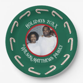 グリーンキャンディーキャンセクリスマス2025レトロファミリー ペーパープレート