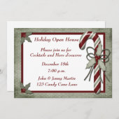 グリーンキャンディーケイン招待状 招待状 (正面/裏面)