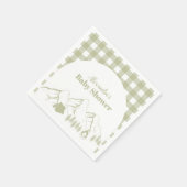 グリーンキャンピングベビーシャワー スタンダードカクテルナプキン (角)