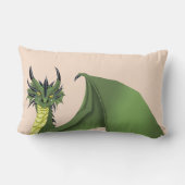 グリーンキュートドラゴンポートレートピーチ ランバークッション (裏面)