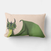 グリーンキュートドラゴンポートレートピーチ ランバークッション (正面)