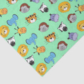 グリーンキュートワイルドワンアニマルイラストレーションサファリ 薄葉紙 (詳細)