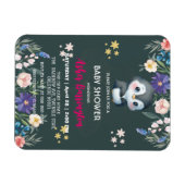 グリーンキュート甘いペンギンの花の赤ちゃんシャワー子供 マグネット (横)