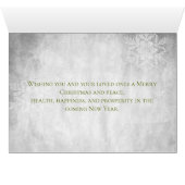 グリーンキュート雪だるまホリデーグリーティングカード (内部横(下))