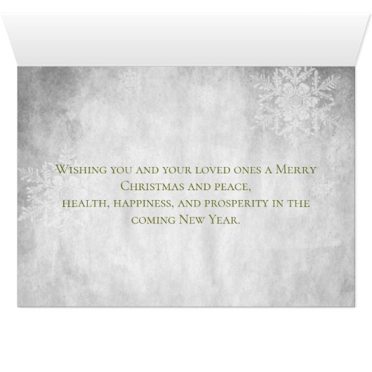 グリーンキュート雪だるまホリデーグリーティングカード (内部横(下))