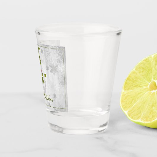 グリーンキュート雪だるまホリデーショットグラス ショットグラス (右)