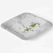 グリーンキュート雪だるま紙プレート ペーパープレート (傾斜あり)