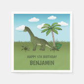 グリーンキュートbrachiosaurus恐竜キッドの誕生日 スタンダードカクテルナプキン (正面)