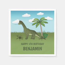グリーンキュートbrachiosaurus恐竜キッドの誕生日 スタンダードカクテルナプキン